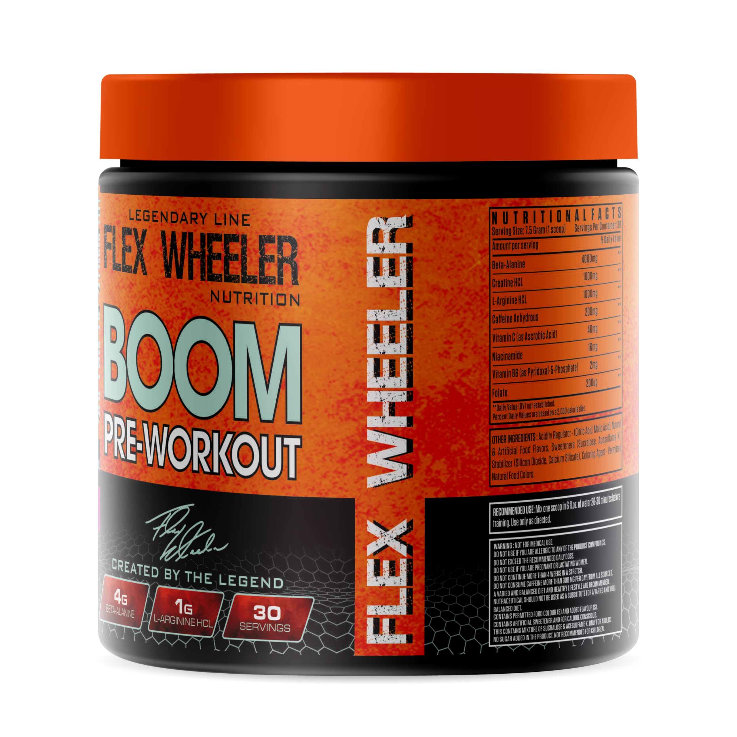Flex Wheeler Nutrition Boom Advanced Pre Workout - 30 Servings (225g) | Explosive Energy, Focus, and Endurance Formula | Fruit Punch Flavor — Amazon image 3