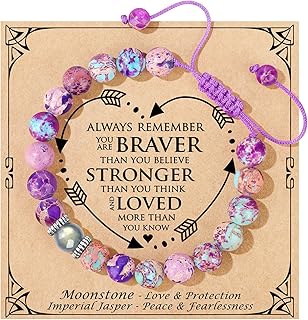 JoycuFF 𝗚𝗶𝗳𝘁𝘀 𝗳𝗼𝗿 𝗪𝗼𝗺𝗲𝗻 𝗠𝗼𝗼𝗻𝘀𝘁𝗼𝗻𝗲 𝗕𝗿𝗮𝗰𝗲𝗹𝗲𝘁 Colorful Imperial Jasper Natural Stone Bracelets Valentines Day