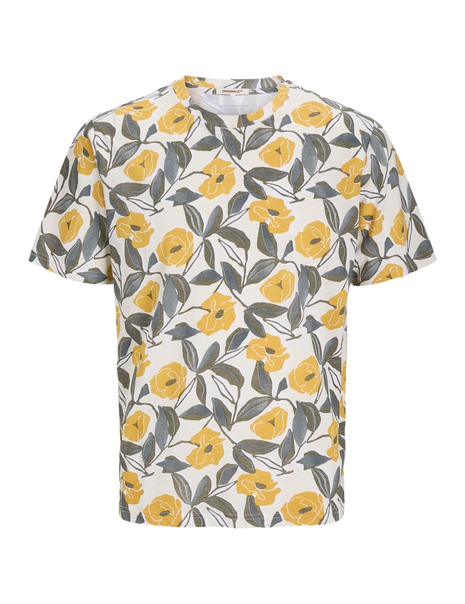 JACK & JONES Joralmeria AOP Tee SS Crew Neck Mni, Buttercream, 7 Years