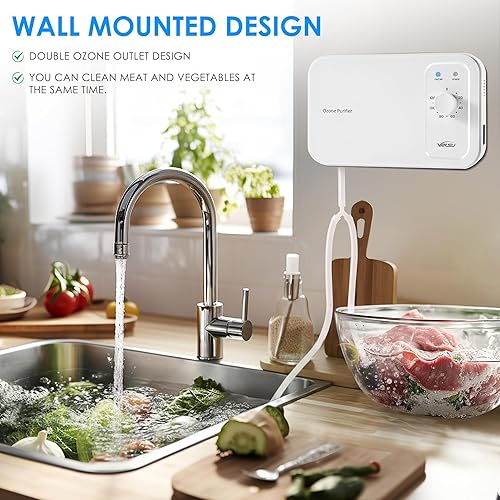 Miniatura 2 de Máquina multiusos de ozono de 800 mgh,Burbujero de ozono para purificar agua y aire,Ozonador de agua portátil para alimentos F&V Home Hunting Cold