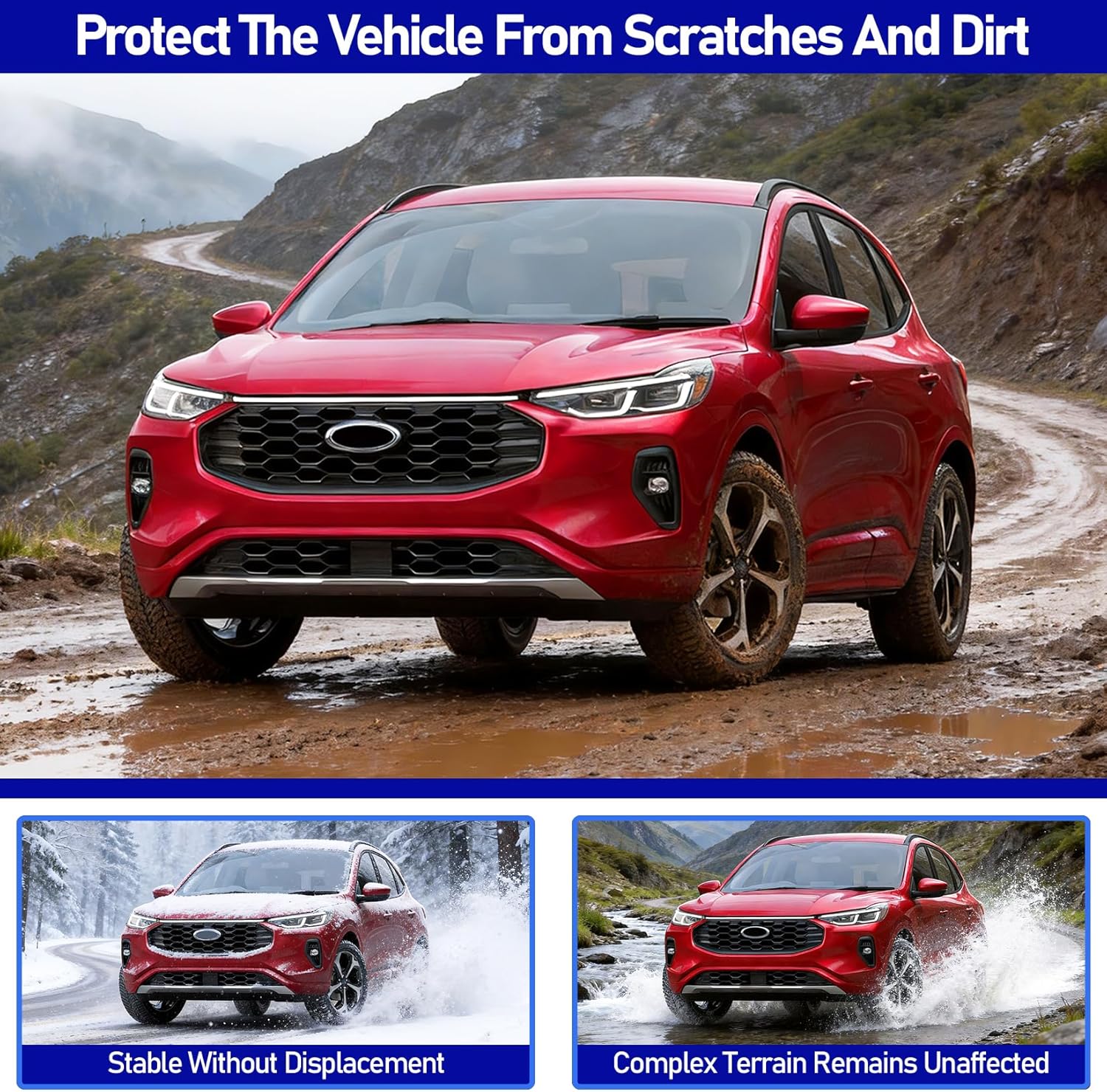 Mud Flaps for Ford Escape ST-Line 2020-2025,4PCS No Drilling Required Mudflap Fender for Escape 2022 2023 2024 Accessories,All-Weather Upgrade Front Rear Splash Guards(Not for SE SEL Limited)