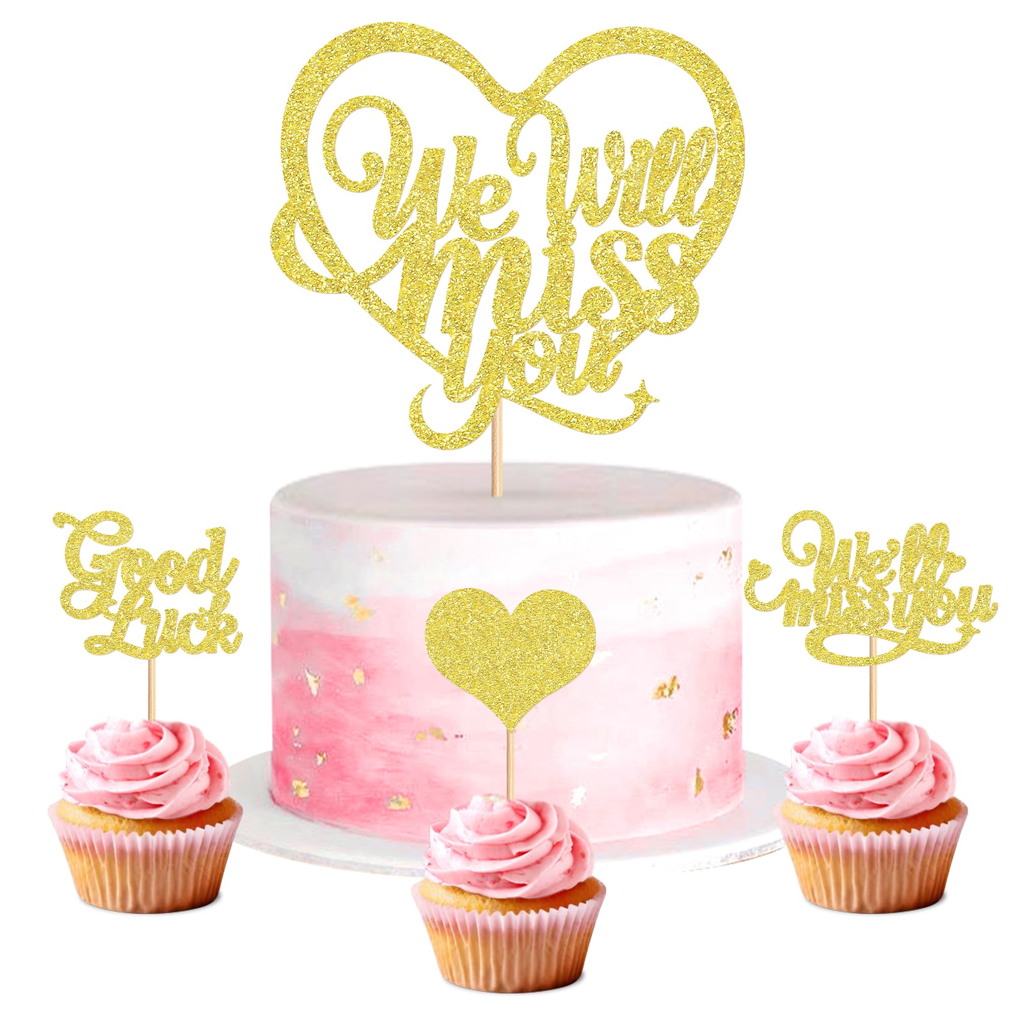 Blumomon 25Pcs Happy Retirement Cupcake Toppers Glitter Retired Cupcake Decorations Picks Retirement Theme Party Cake Decorations Supplies