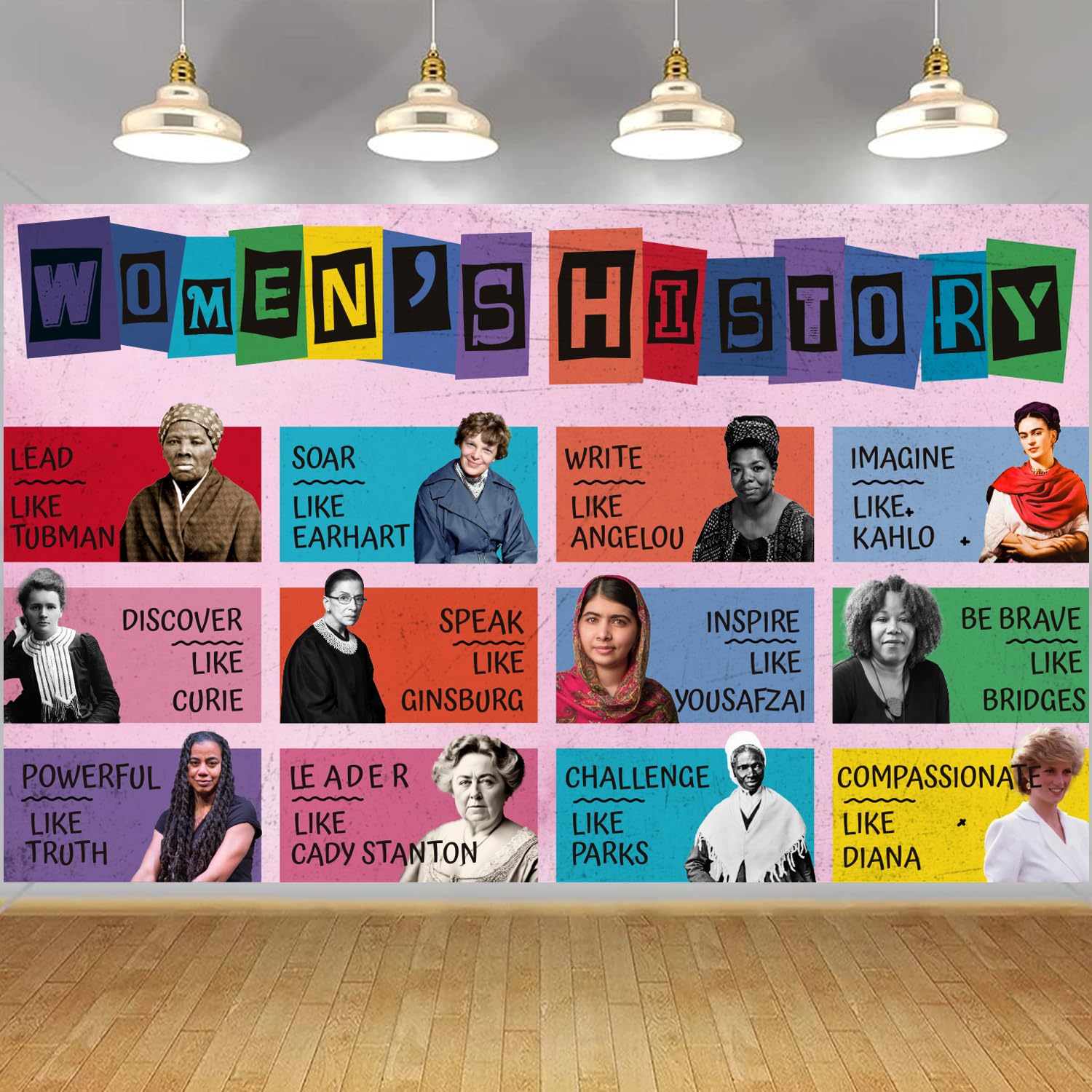 Women’s History Month Backdrop Banner Decorations, March Women's History Banner Backdrop Decorations for Womens History Month Background Decorations