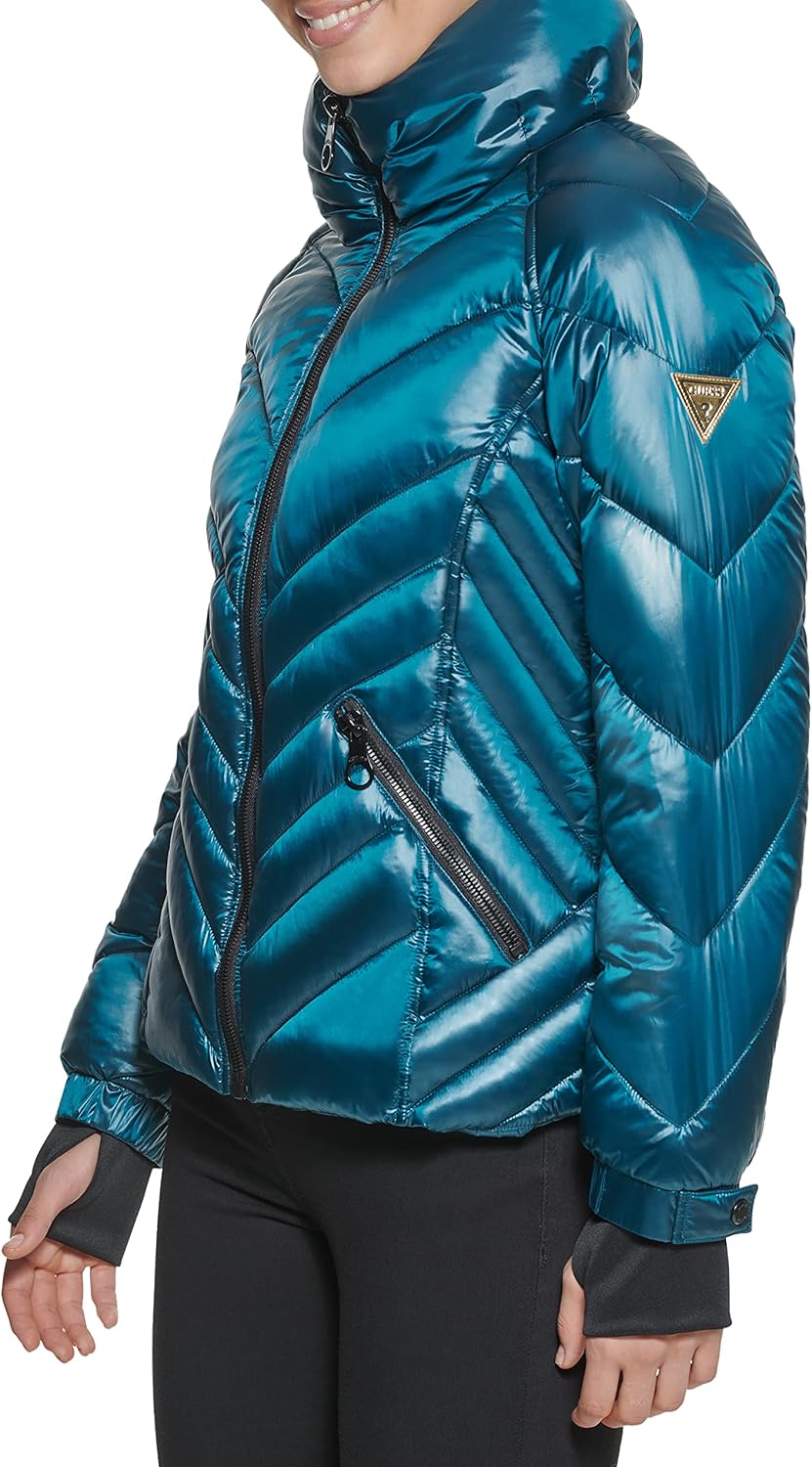 Miniatura 5 de GUESS Puños de tormenta acolchados para mujer, chaqueta de transición acolchada