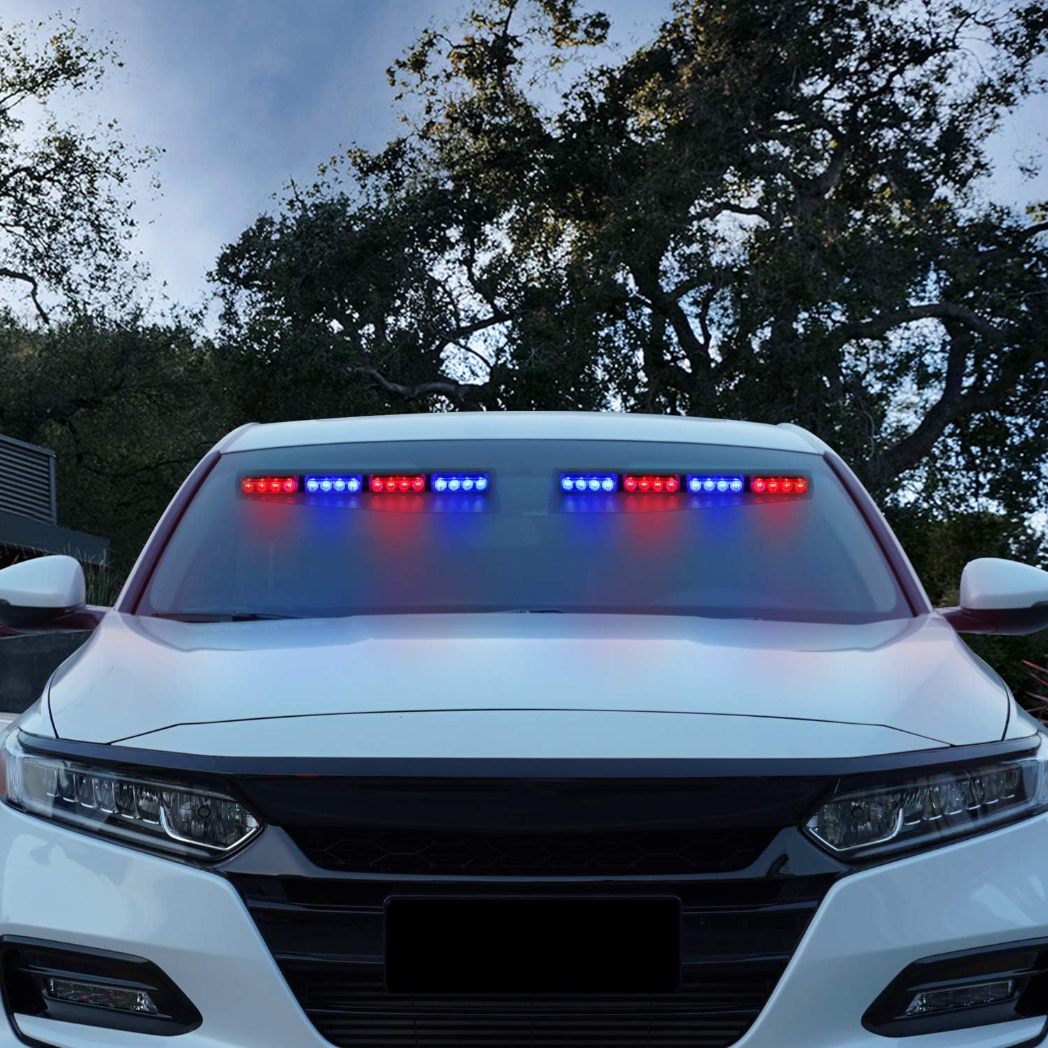 Tор Brаndѕ ASPL 32LED Visor Lights 26 Flash Patterns Windshield Emergency Hazard Warning Strobe Beacon Split Mount Deck Dash Lamp With Extend Bracket (Red/Blue /Red/Blue)
