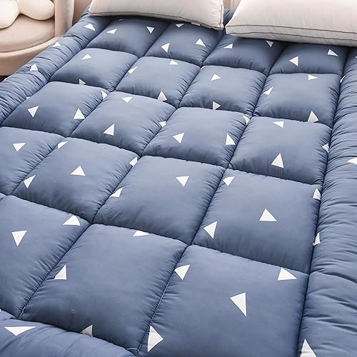 Miniatura 4 de ZIQINPSQ Protector de colchón acolchado de tamaño matrimonial, parte superior transpirable y esponjosa, protector de colchón de algodón de 8 a 21