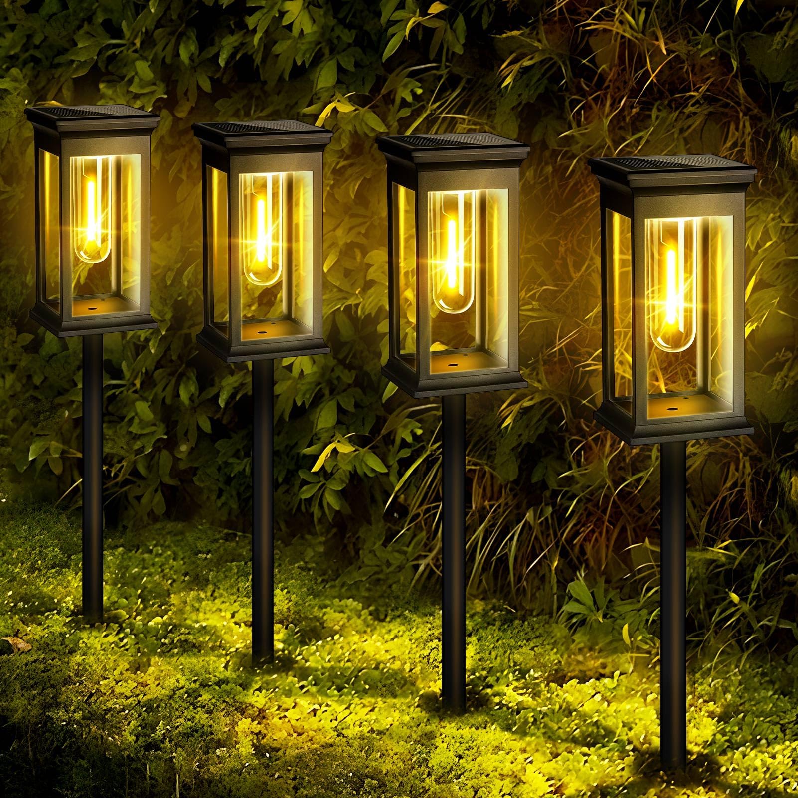 Kimuwote 4 Pezzi Luci Solari Esterno, 8 LED Lampade Solari Lucciole Con Telecomando, 8 Modalità, Impermeabile, Per Giardino, Balcone (Bianco Caldo - Foto 14