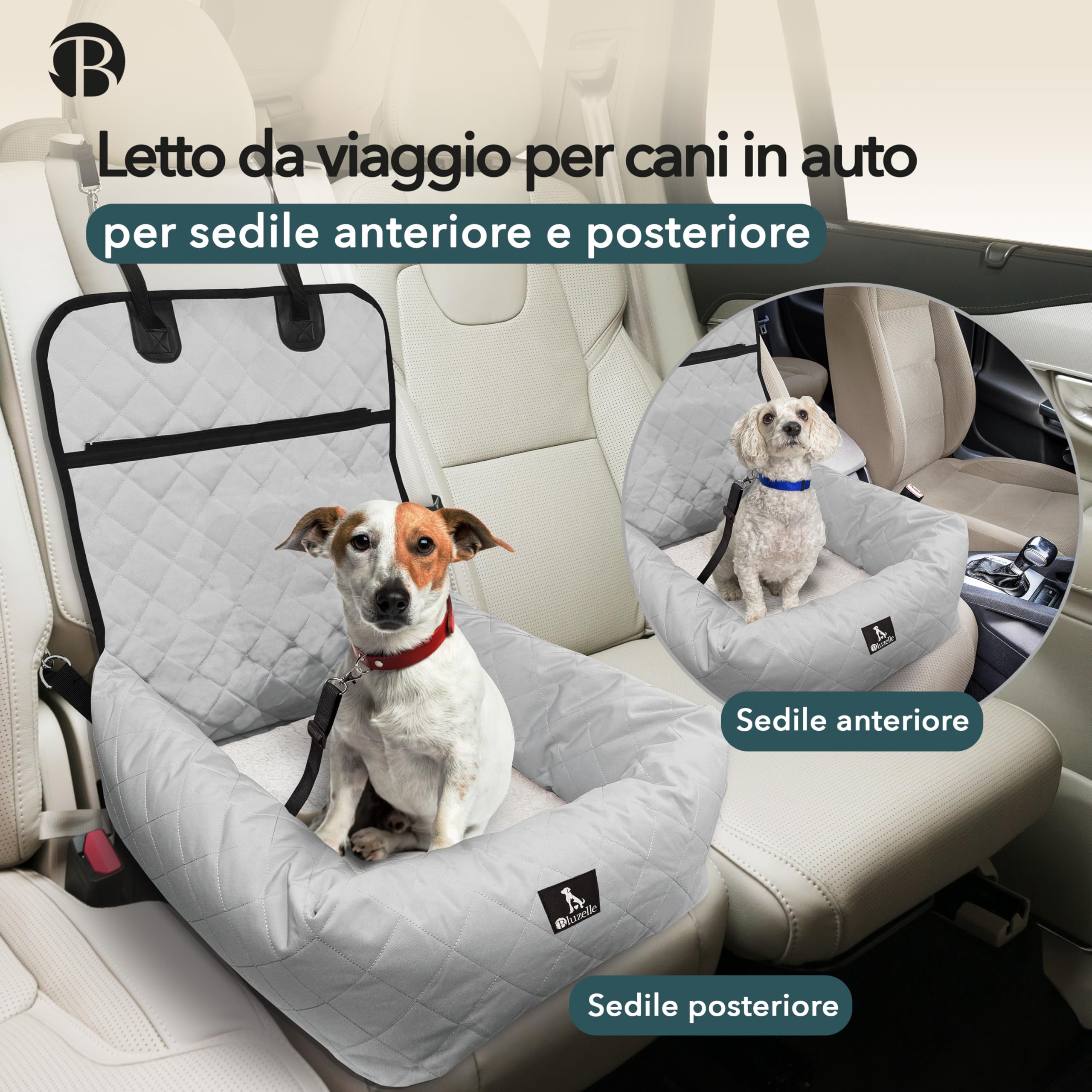 Seggiolino Auto Per Cani Piccoli PawHut Con Guinzaglio Di Sicurezza, Sfoderabile E Lavabile, Colore Blu Navy