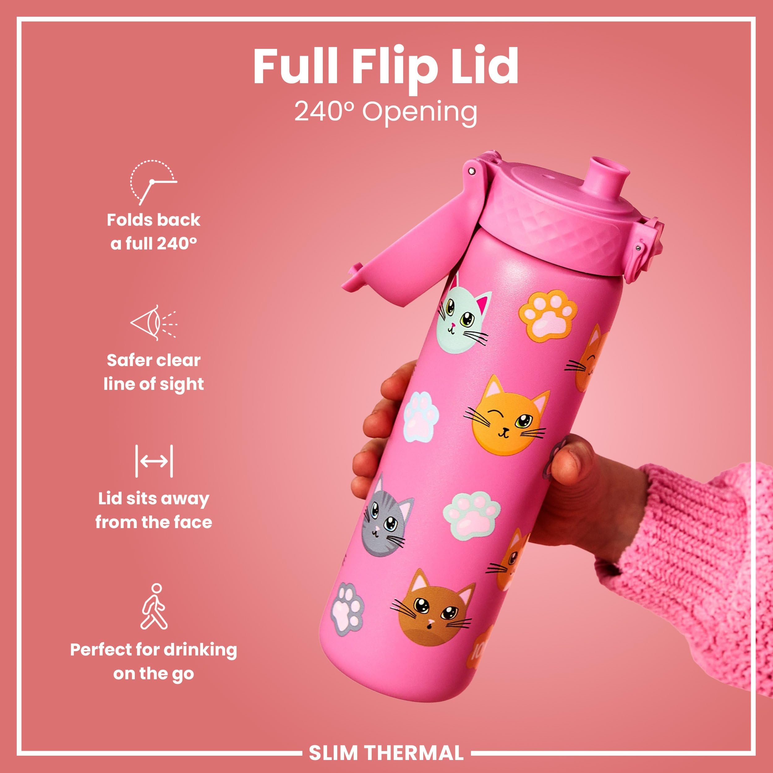 Ion8 Vacuum Insulated Steel Water Bottle, 500 ml/17 oz, Leak Proof, Easy to Open, Secure Lock, Dishwasher Safe - Image 4