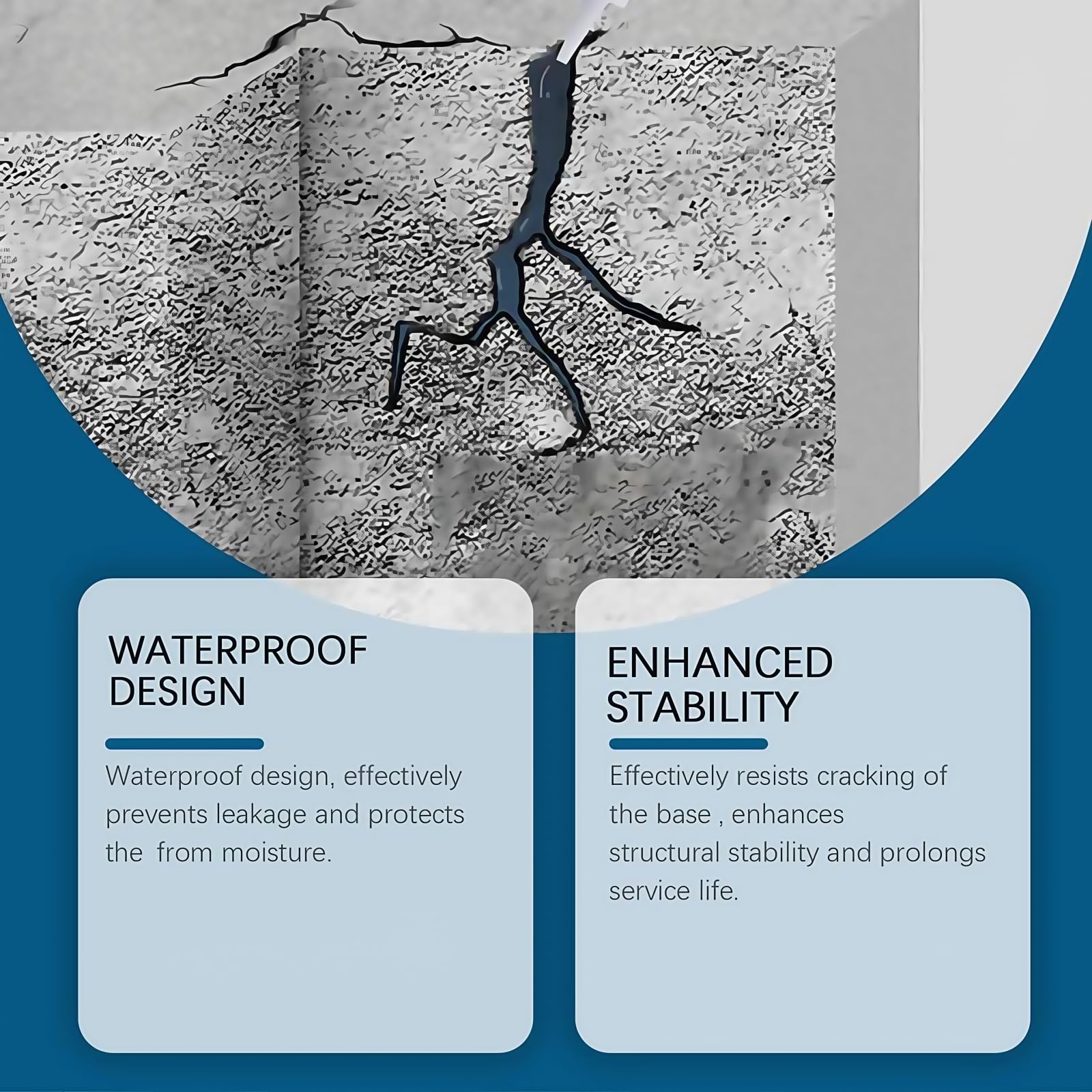 Concrete Crack Filler,Waterproof Concrete Repair Sealant,Brick Filler,Waterproof Sealant Outdoor,Applicable to Sealing Household Floor Wall Roof Cracks,High-Strength & Long-Lasting Quality - Image 3