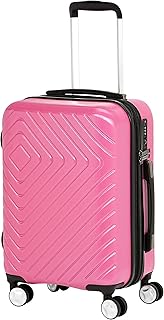 Geometric Travel Luggage Expandable Suitcase Spinner with Wheels and Built-In TSA Lock, 21.7-Inch - Pink