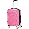 Amazon Basics - Koffer-Set, mit geometrischem Muster, 55 cm, Handgepäcks-Format, Rosa