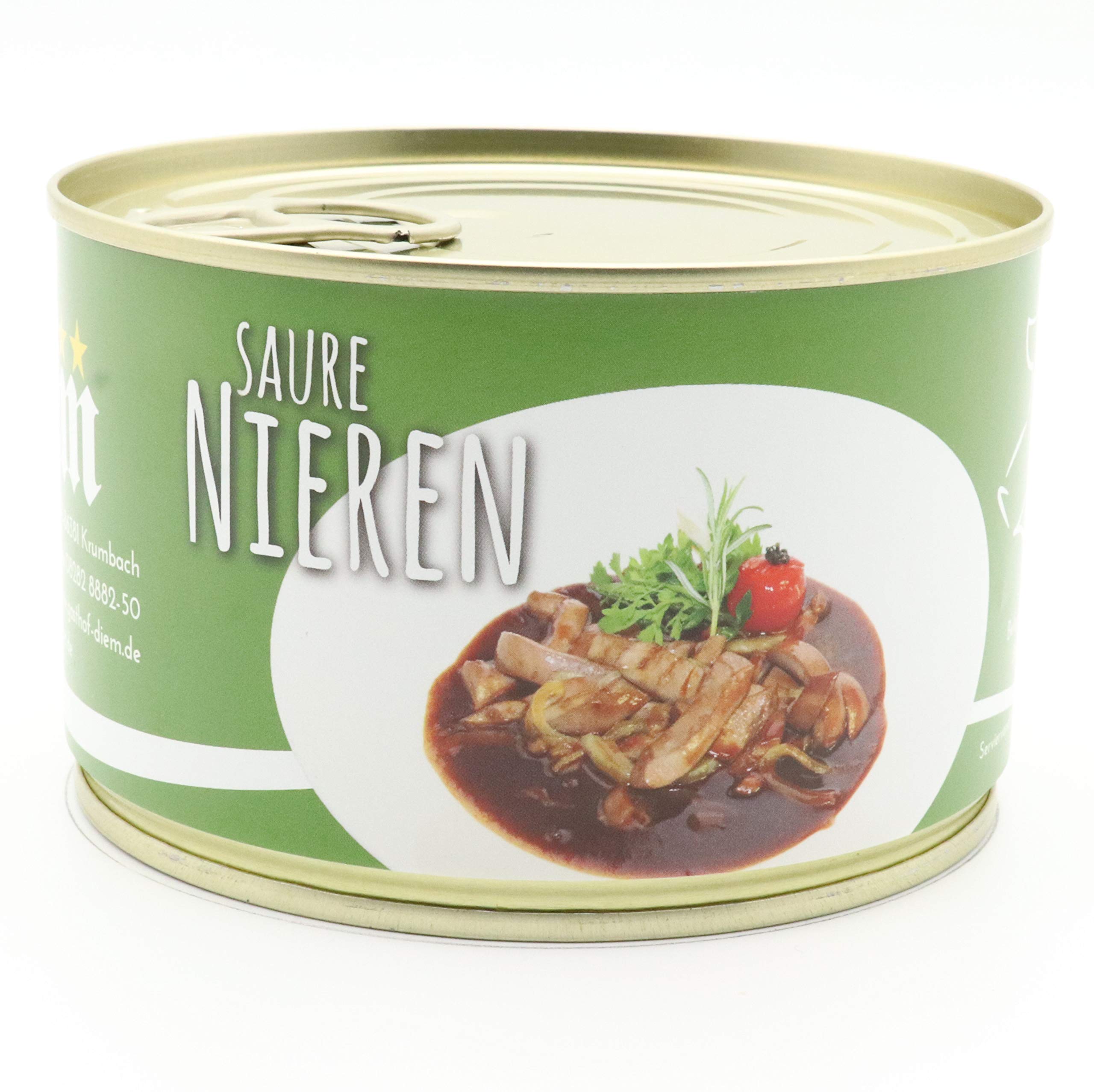 Diem Innereien Paket (Kalb & Schwein) (2 x Saure Nieren vom Schwein / Landschwein, 2 x Saure Kutteln vom Kalb / Milchkalb, 2 x Saure Lunge vom Kalb / Saures Lüngerl ) 6 x 400g Konserve