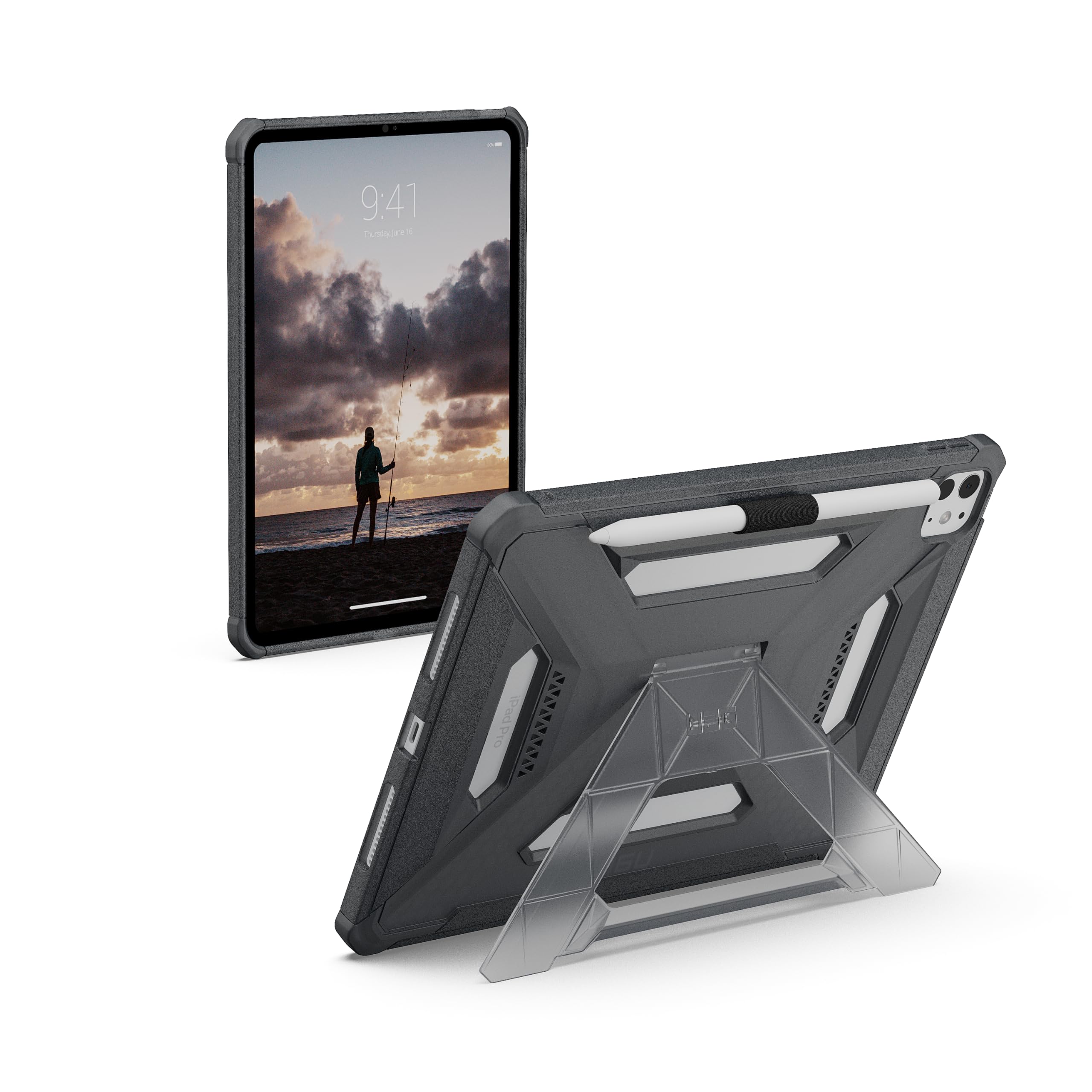 URBAN ARMOR GEAR UAG Custodia progettata per iPad Pro 11 pollici 6a generazione 2025 M5 5a generazione 2024 M4 A3357 A3358 A3359, custodia protettiva trasparente resistente con supporto e supporto per