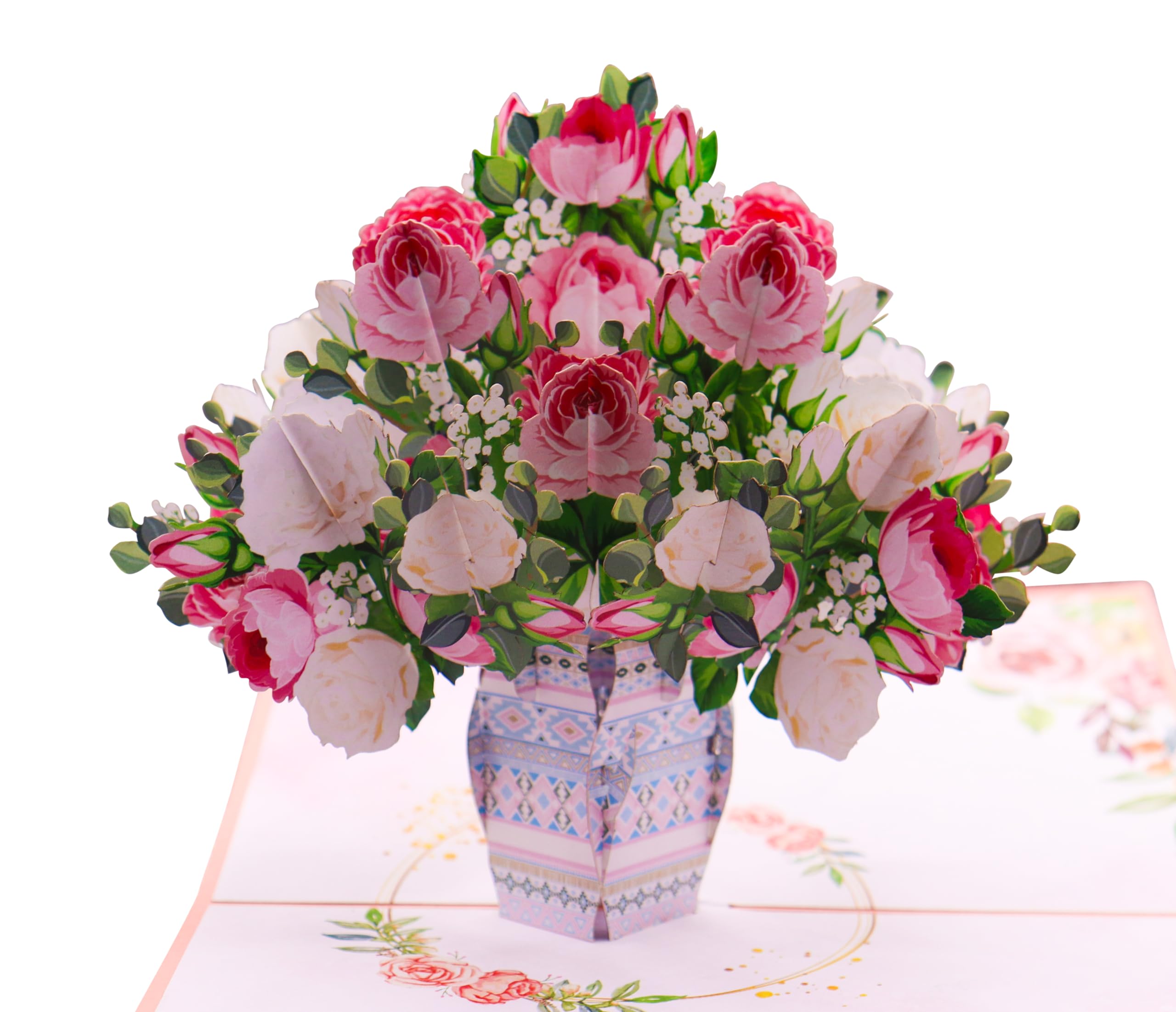 Blossoming Roses, Pop Up Card, 3D Popup Greeting Cards, for Birthday, Valentine's Day, Mothers Day, Spring, Fathers Day, Graduation, Wedding,