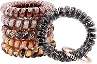 Vista 12 de BIHRTC 6 piezas de pulseras en espiral para muñeca, llaveros elásticos, bobinas, pulseras de llavero de plástico con resorte flexible, pulseras