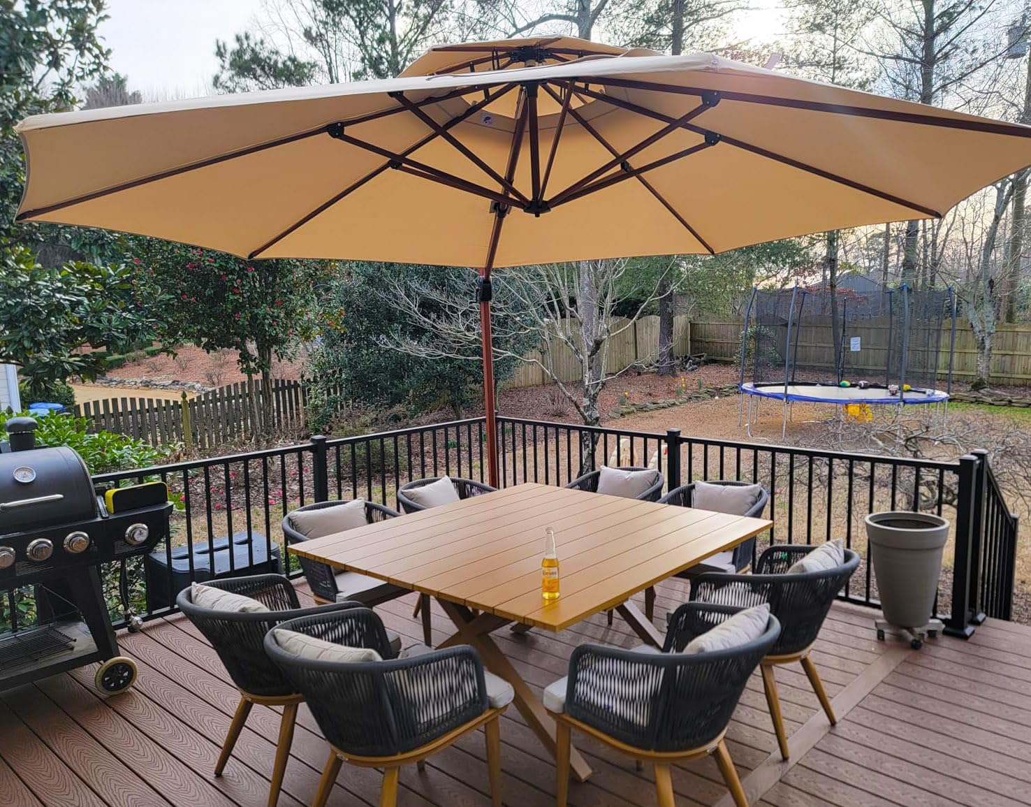 PURPLE LEAF 13ft Patio Umbrella Outdoor Round Umbrellas Large Cantilever