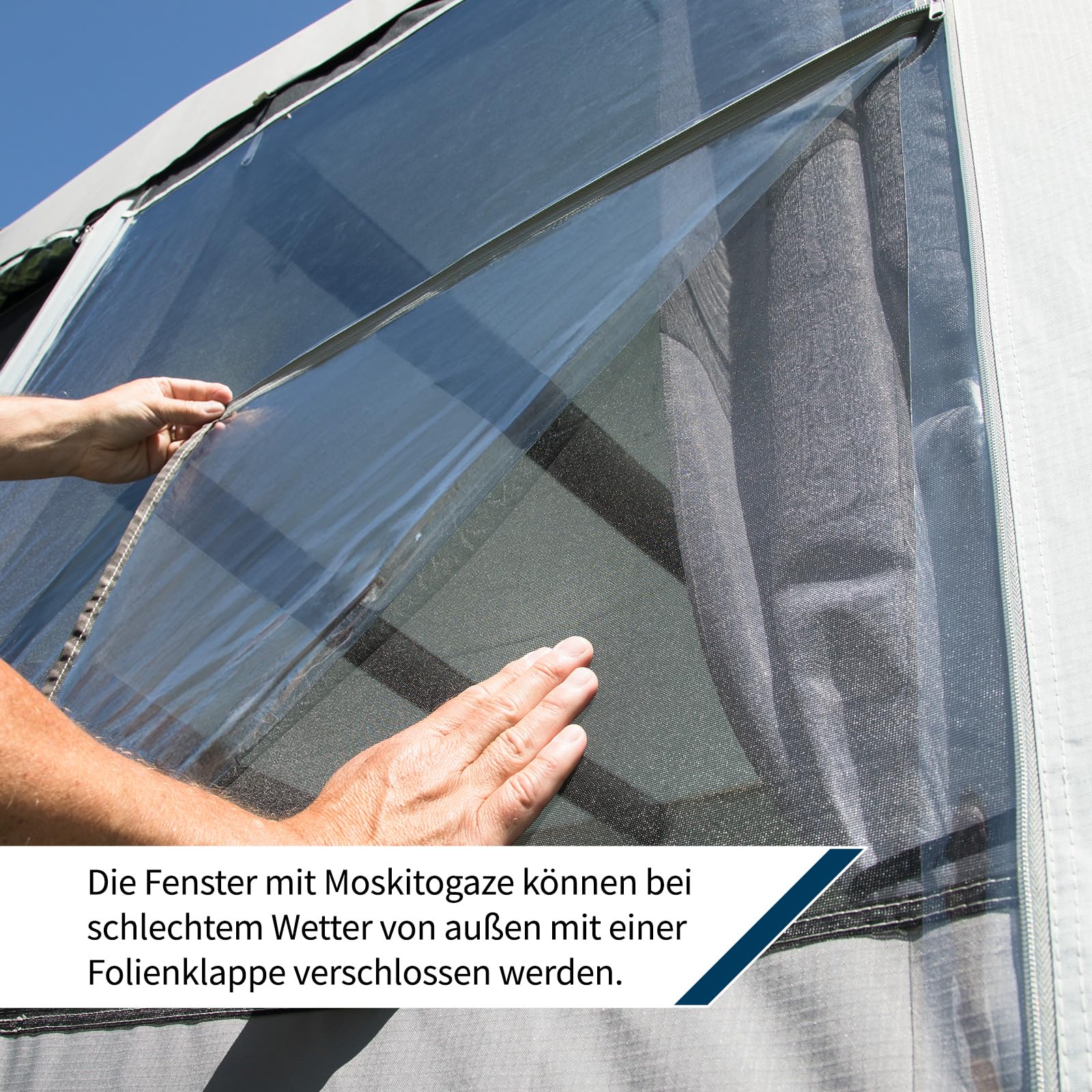DWT - aufblasbares Vorzelt - Wohnwagen - Scala Air 250 - herausnehmbare Vorder- und Seitenwände - Ganzzelt 250 cm Tiefe - Air-In-System