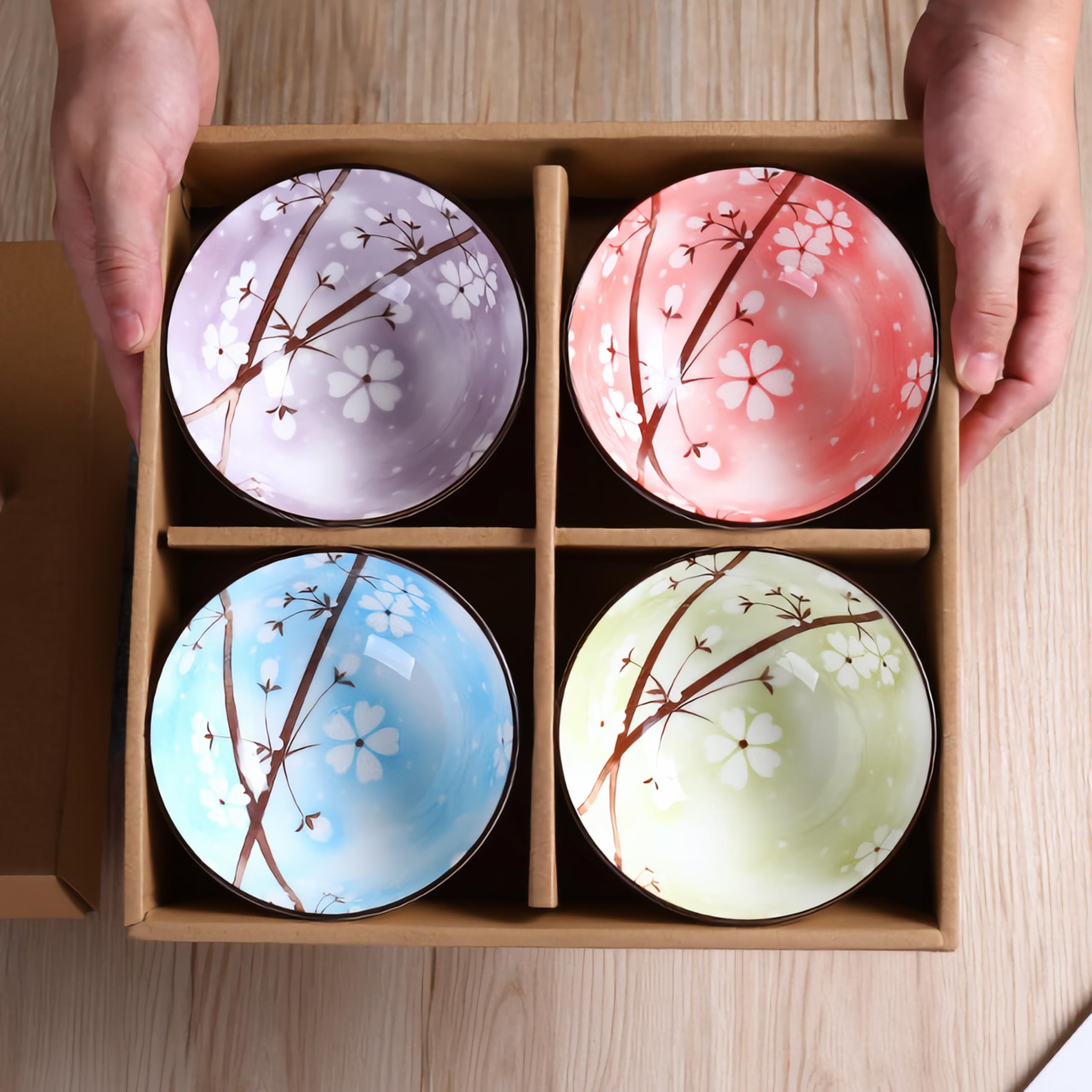 Ceramic Bowl Set - 4 Stylish Serving Bowls -1