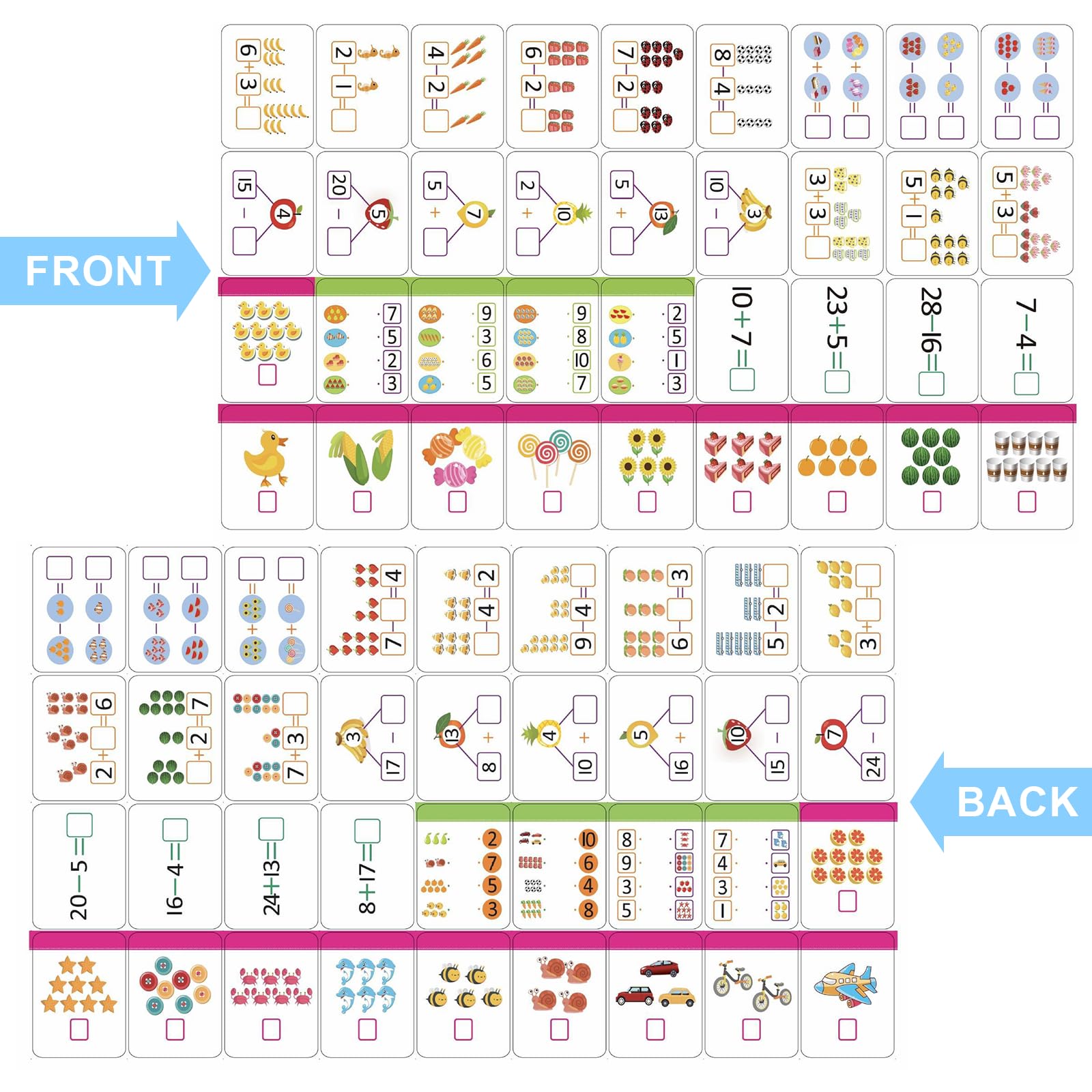 36 tarjetas educativas (123/ABC/matemáticas)