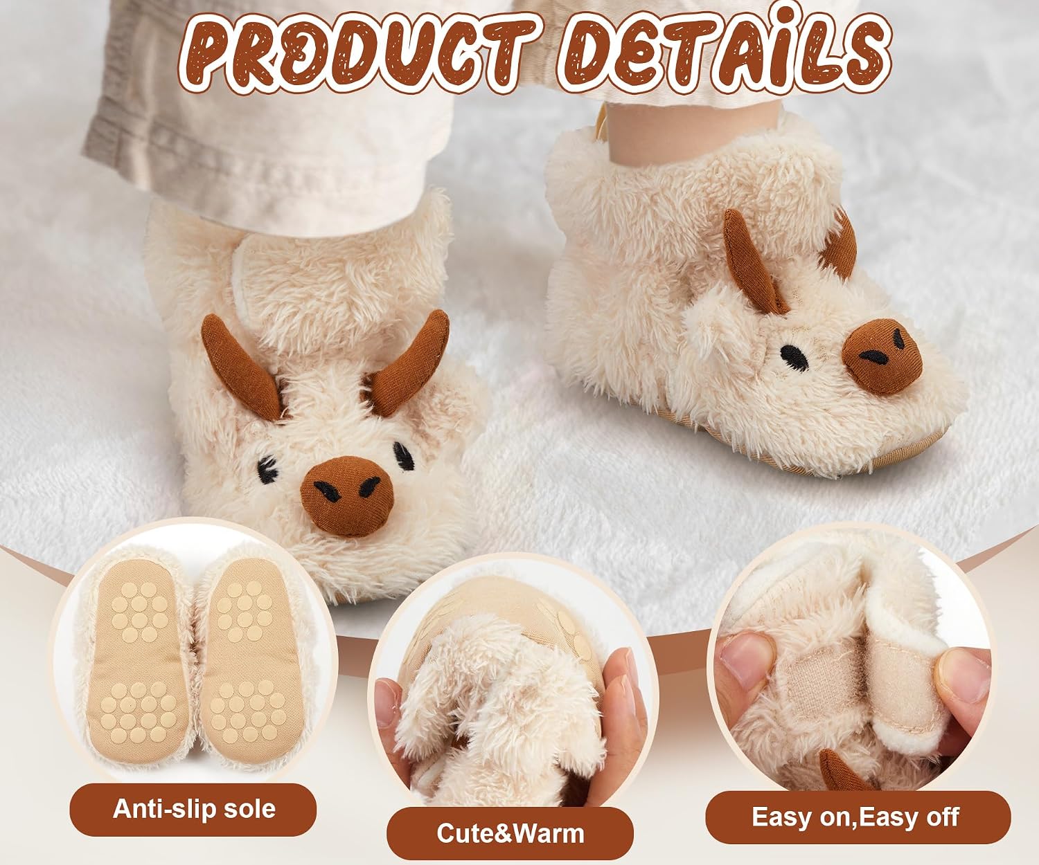 Highland Baby Booties Newborn Baby Shoes Unisex Infant Slippers for Toddler Infant Girl Boy