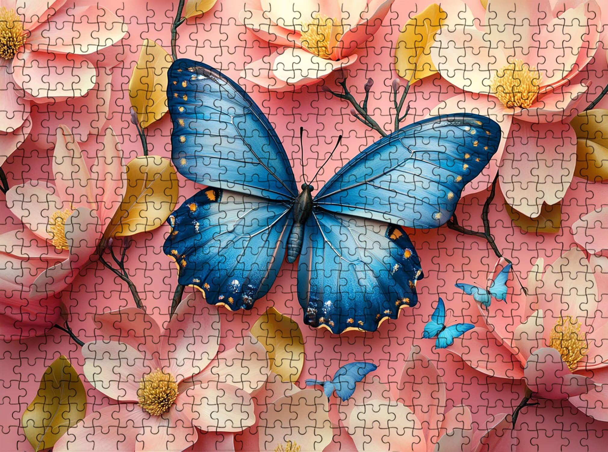 Puzzle 1500 Teile, Holzpuzzle Erwachsene 87 x 57 cm, Kniffliges Denksport Spiel, Großer Puzzlespaß für anspruchsvolle Liebhaber, Familienspiel, Puzzles für Dekor und Geschenk Schmetterling Tier f0-315