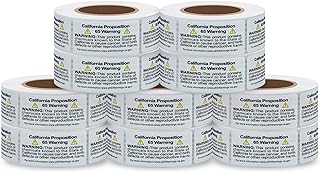 California Prop 65 Warning Labels, 1×2 Inch P65 Health Consumer Alert Sign Chemical Safety Self Adhesive Stickers - 500 Labels Per Roll (10 Rolls)