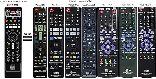 Miniatura 2 de Nuevo 7 en 1 de repuesto de control remoto AKB73275501 AKB72975301 AKB73615702 AKB73315301 AKB73495301 AKB73095401 AKB73215304 para LG Blu-ray Disc