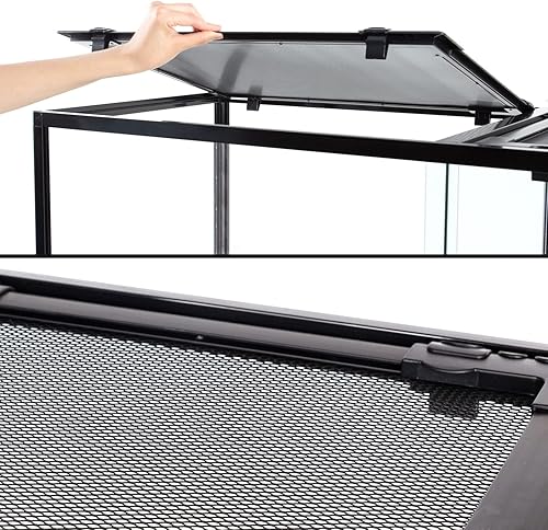 Miniatura 6 de REPTIZOO Terrario grande de reptiles de 88 galones de 48 x 18 x 24 pulgadas, tanque de vidrio derribado para reptiles con puerta de doble bisagra y