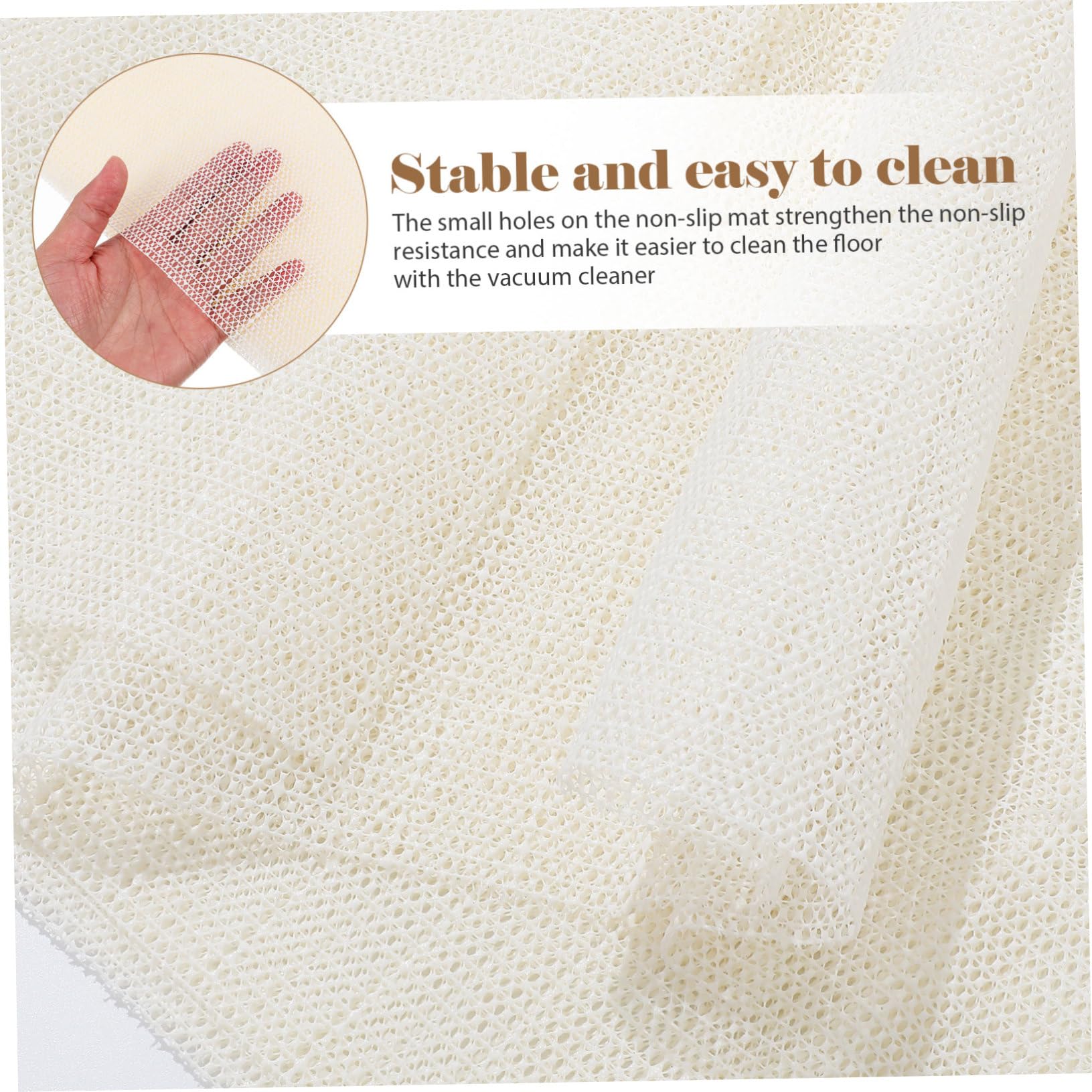 SOIMISS Tapis Antidérapant 200x300 Cm en PVC Blanc pour Tapis