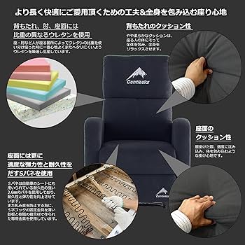 Amazon｜Contieaks 電動 リクライニングチェア ファブリック グレー 灰