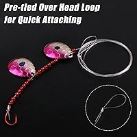 Vista 5 de Walleye Spinner Rig Kit, paquete de 5 arneses sobre orugas Walleye Rig pre-aparejado plataformas de cebo vivo Colorado spinners cuchillas giratorias