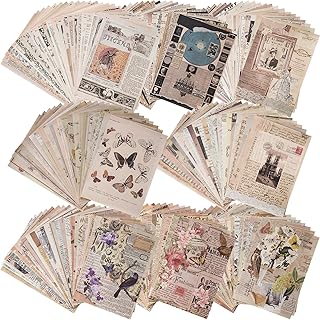 192 Sheets of Scrapbook Paper, Journaling Scrapbooking Supplies Craft Kits Vintage Room Decor Posters Decoupage Paper Ephemera for Junk Journals Bullet Journal Card Making Decorative Background