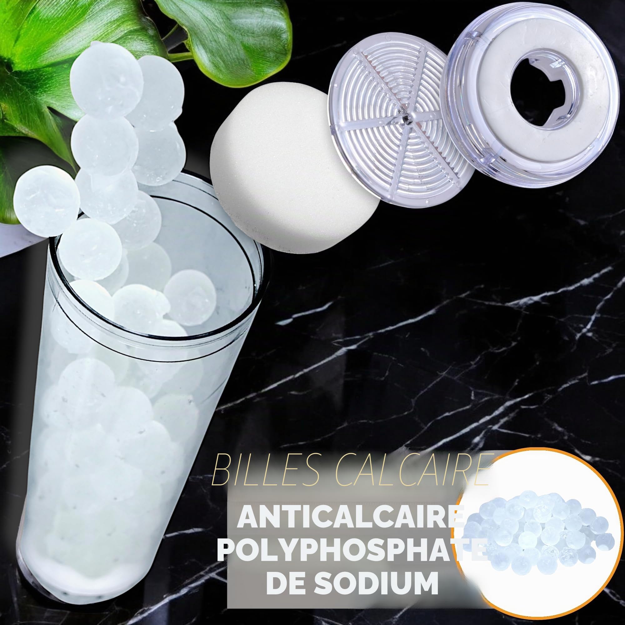 Filtre anti-calcaire, système de filtration sous chaudière installation d'eau siliphos sel polyphosphates (3/4" - trois quarts pouce)