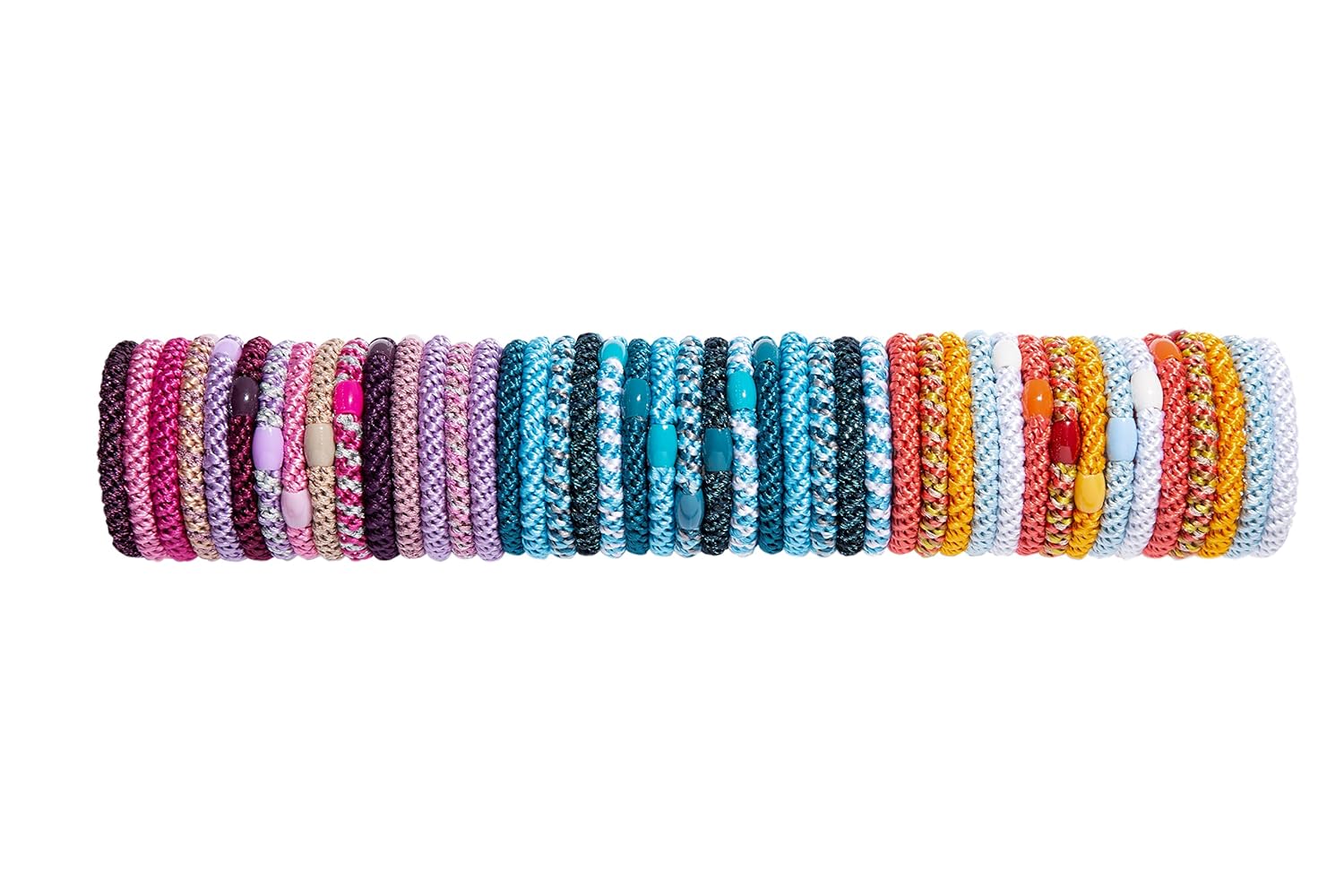 L. Erickson Grab & Go Ponytail Holders, Tulip, Set of Fifteen - Exceptionally Secure with Gentle Hold