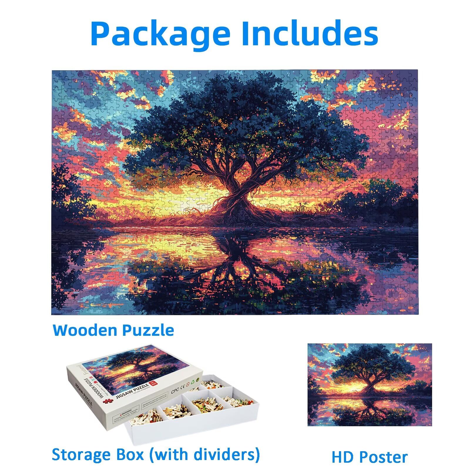 Puzzle 2000 Piezas, Puzzle Paisaje con Caja para Adultos, DIY Atardecer Rompecabezas Madera para Adultos, 2000 Piezas Rompecabezas Desafiante, para Decoracion Hogar, Regalo Mujer, Regalo Hombre, -2824