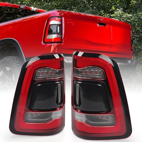 Miniatura 8 de Para Dodge Ram 1500 Conjunto de luz trasera 2019-2022 tipo LED y lente roja cromada interior derecha lado del pasajero luz trasera 55112992AC