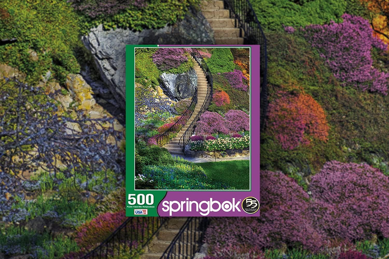 Springbok's 500 Piece Jigsaw Puzzle Garden Stairway, Multi
