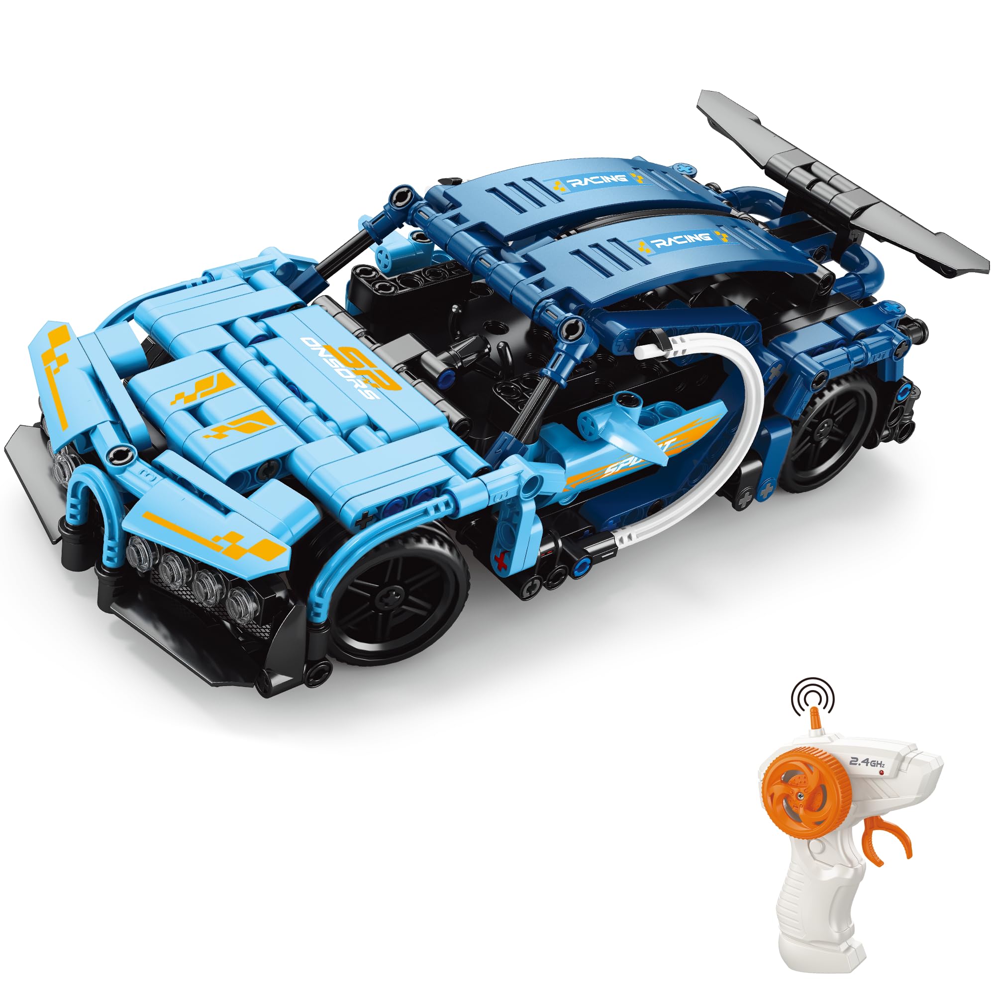 belodoro Building Blocks RC Super Car with LED Lights, Remote Control 1:16 Speed Car, Toys Vehicle, Construction Toys, Gift for Boys and Girls Over 6 Years Old, Present for Kids Age 6+, 70011D