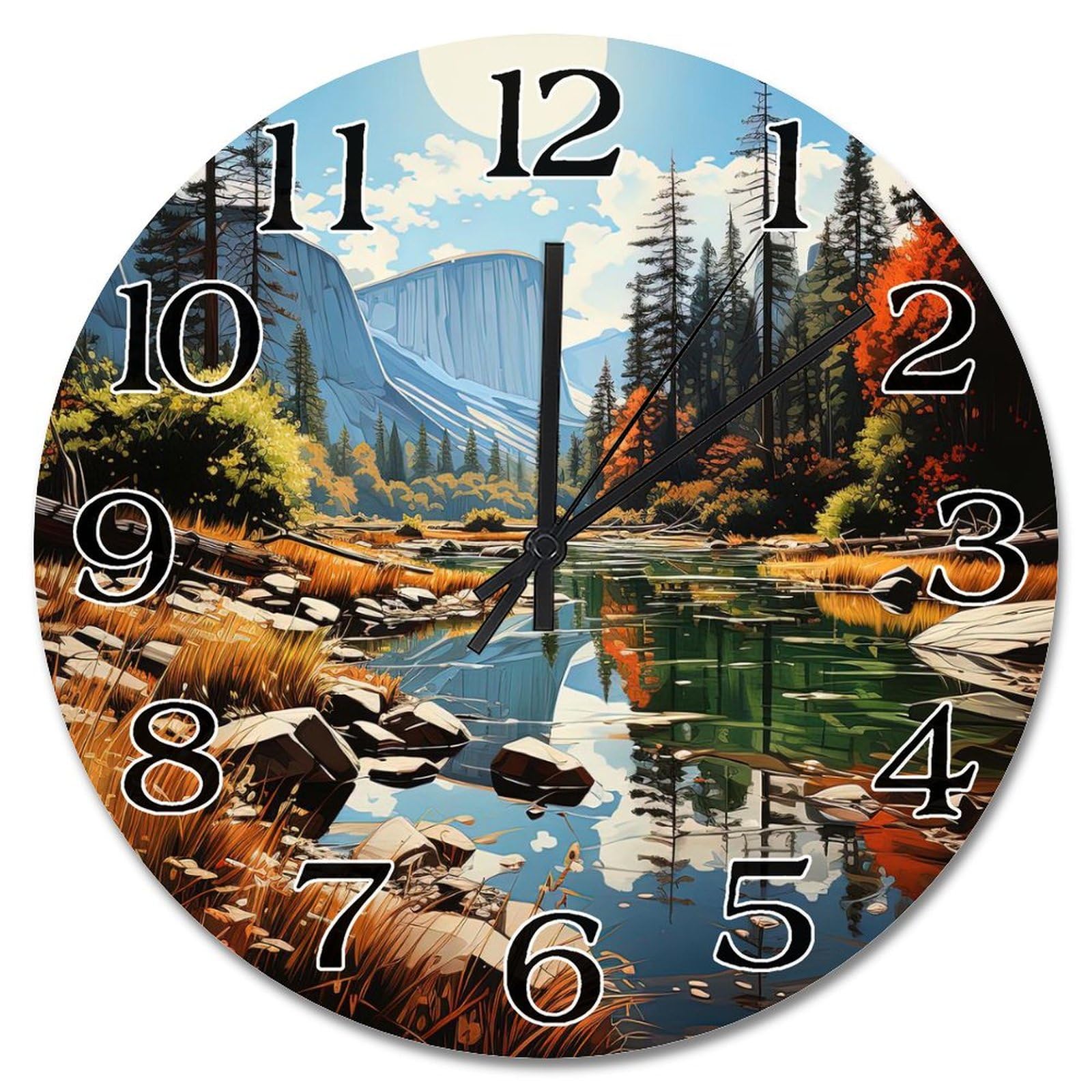 Horloge murale ronde 30,5 cm parc national pour chambre et salon