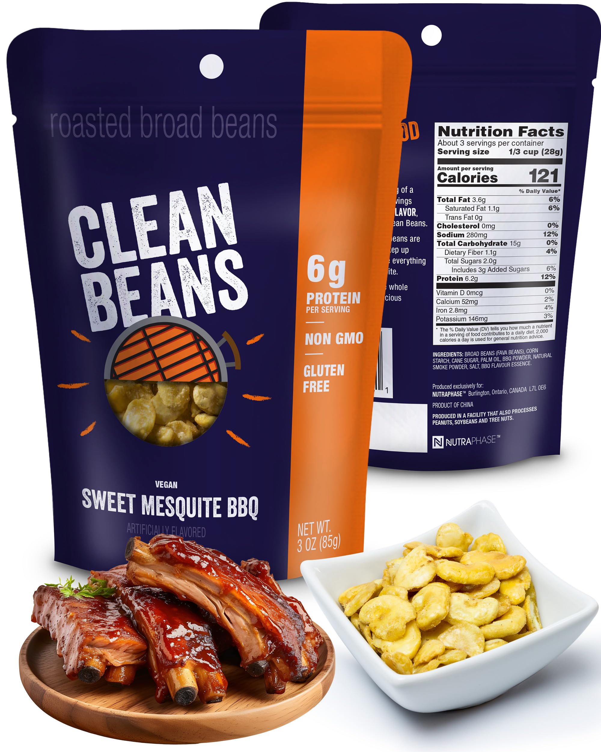Amazon.com : Clean Beans Broad Fava Beans Snack - Sweet Mesquite