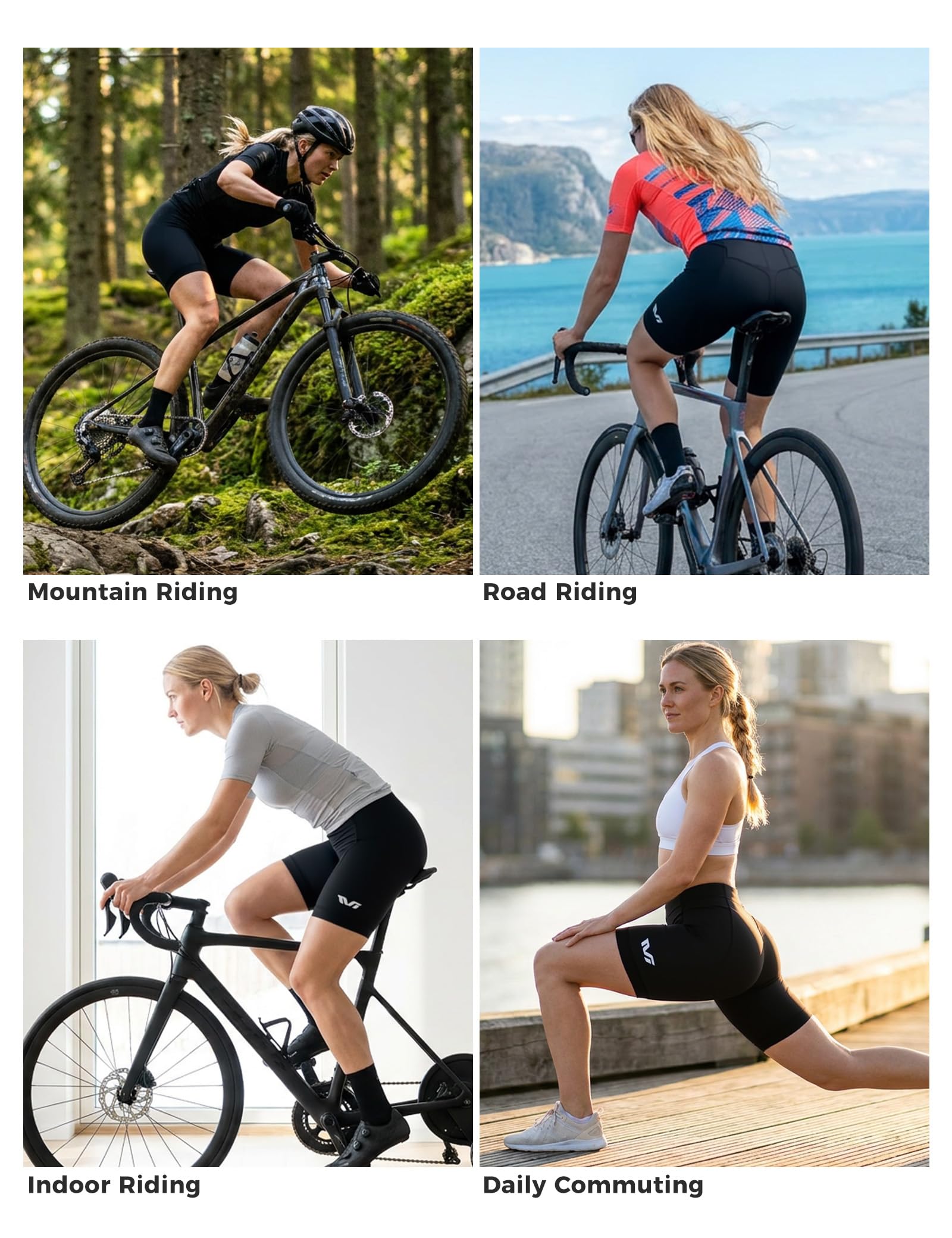 ROCKBROS TVI Pantalones Cortos Ciclismo Mujer con Acolchado, Culotte Ciclismo Ligeros y Transpirables Secado Rápido para Bicicleta Montaña y Carretera