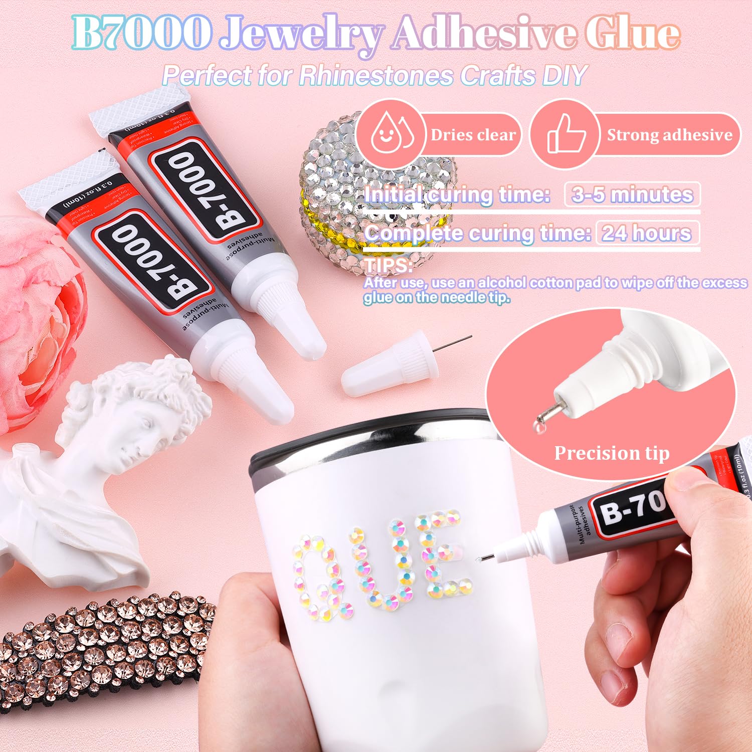 BELLEBOOST 36000Pcs Clear White AB Rhinestones Bedazzling Kit image 4