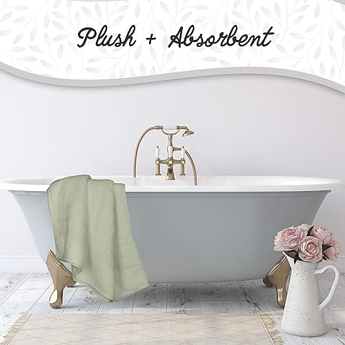 Miniatura 3 de Juego de toallas de lujo de 8 piezas 100% algodón peinado americano, incluye 2 toallas de baño extragrandes, 2 toallas de mano y 4 paños de algodón