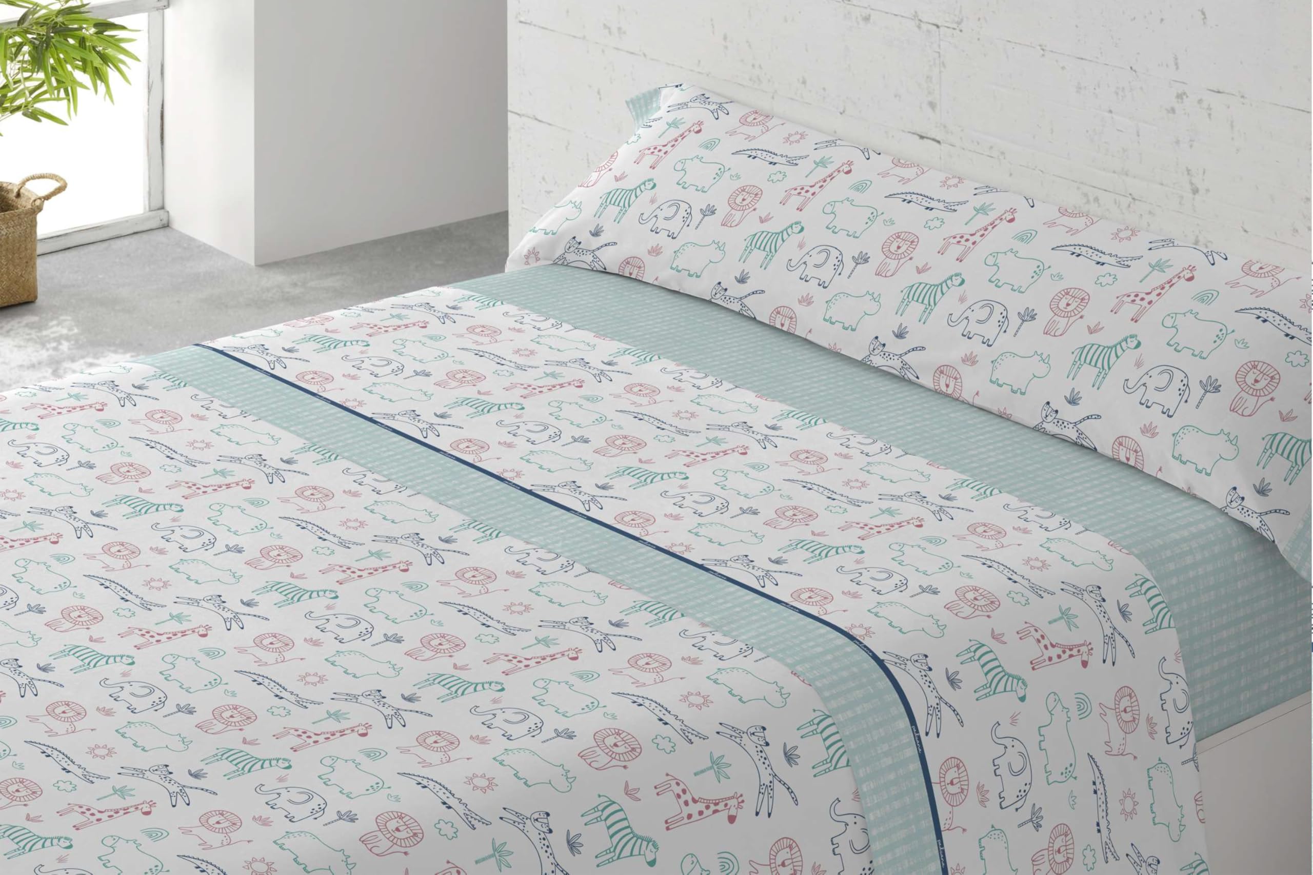 various Juego de Sábanas Infantiles Cama 90x190/200 cm – 3 Piezas (Encimera + Bajera Ajustable + Funda de Almohada) – 50% Algodón 50% Poliéster, 144 Hilos - Modelo Unicornio — view 10