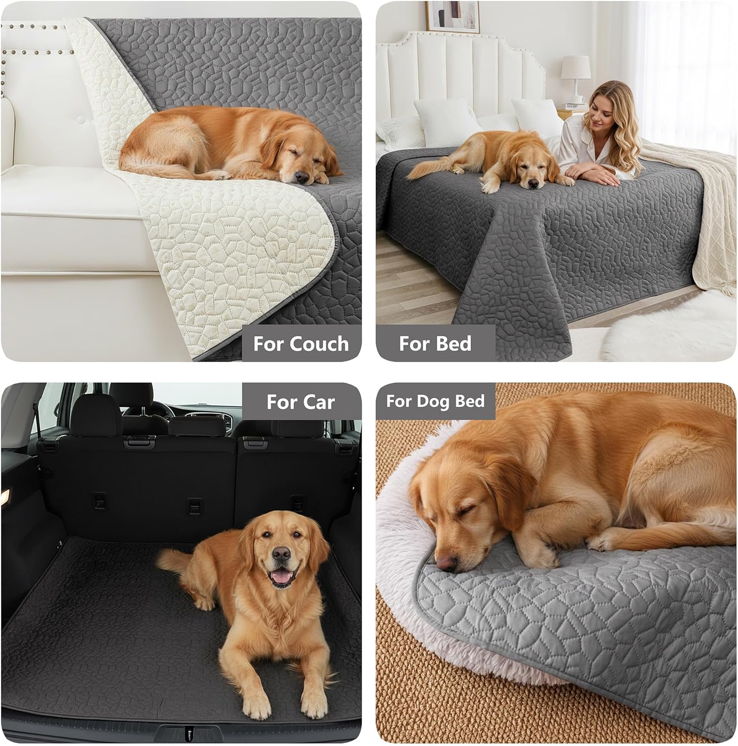 Waterproof Dog Blanket, Anti-Slip Pet Couch Sofa Cover Washable Bed Furniture Protector for Hair Resistant-52x82,Darkgrey - Image 4