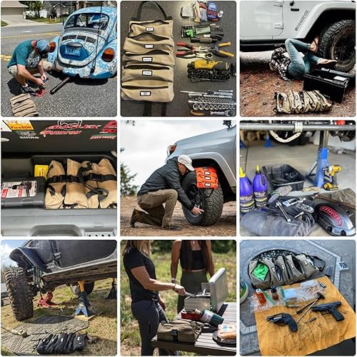 Miniatura 7 de Bolsa enrollable para herramientas oficial Legacy  Bolsa de herramientas enrollable de 5 bolsillos fácil de transportar  Lona duradera, cremalleras