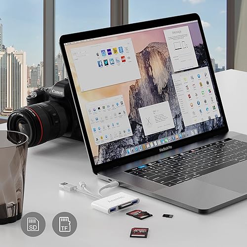 Miniatura 2 de Lector de tarjetas SD, adaptador OTG USB 5 en 1 y lector de tarjetas SD para iPhoneiPad, dispositivos USB C y USB A con ranuras para tarjetas micro