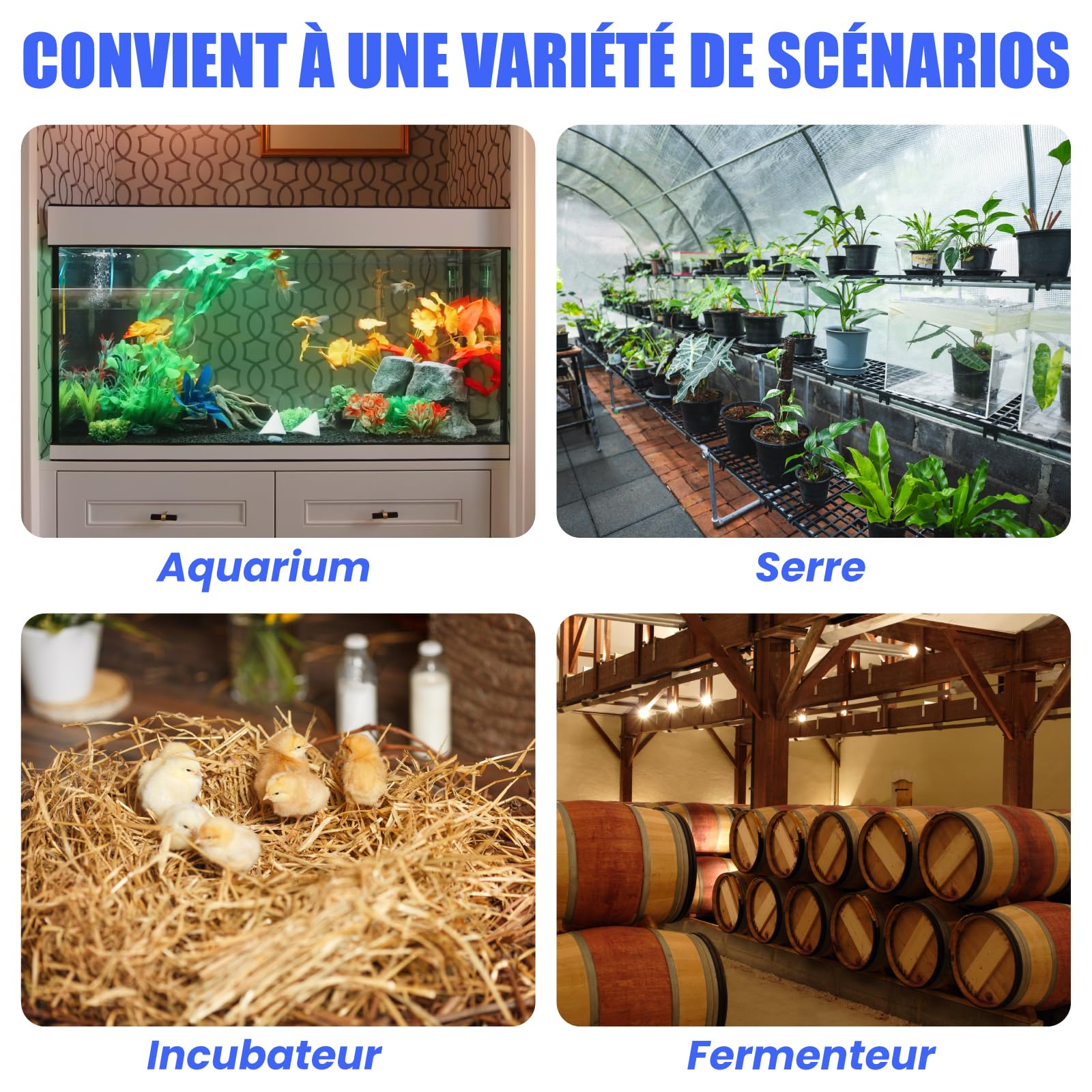 GlowUp Prise Thermostat avec Sonde, 220V Thermostat Terrarium Reptile Contrôleur de Température de Chauffage/Refroidissement avec Minuterie pour Serre, Reptiles, Aquarium, Incubateur, etc