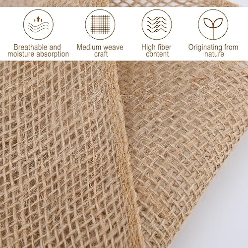 Miniatura 3 de Tela de arpillera natural para paisaje, rollo de arpillera para jardinería, rollo de tela de arpillera natural, rollo de tela rústica multiusos para